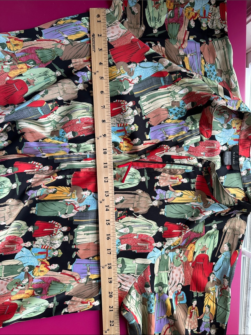 Natori Multi-Color Vintage Fashion Print Caftan (Long Robe) - Picture 8 of 8
